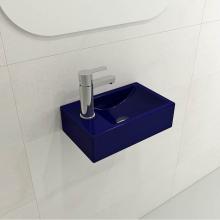 BOCCHI 1418-010-0126 - Milano Wall-Mounted Sink Fireclay 14.5 in. 1-hole Right Side Faucet Deck with Overflow in Sapphire