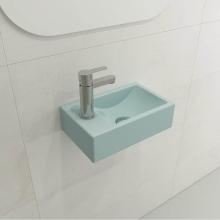 BOCCHI 1418-029-0126 - Milano Wall-Mounted Sink Fireclay 14.5 in. 1-hole Right Side Faucet Deck  with Overflow in Matte I