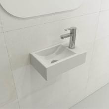 BOCCHI 1419-002-0126 - Milano Wall-Mounted Sink Fireclay 14.5 in. 1-hole Left Side Faucet Deck with Overflow in Matte Whi