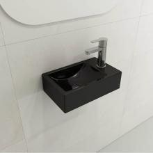 BOCCHI 1419-005-0126 - Milano Wall-Mounted Sink Fireclay 14.5 in. 1-hole Left Side Faucet Deck with Overflow in Black