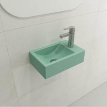 BOCCHI 1419-033-0126 - Milano Wall-Mounted Sink Fireclay 14.5 in. 1-hole Left Side Faucet Deck  with Overflow in Matte Mi