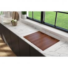 BOCCHI 1633-014-0132 - Baveno Uno Dual-Mount with Integrated Workstation Fireclay 27 in. Single Bowl Kitchen Sink 2-hole