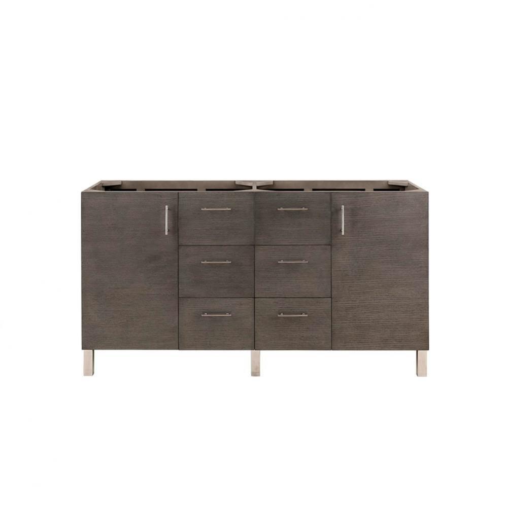 Metropolitan 60&apos;&apos; Double Vanity, Silver Oak