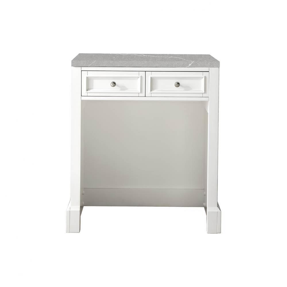 De Soto 30&apos;&apos; Countertop Unit, Bright White w/ 3 CM Eternal Serena Quartz Top