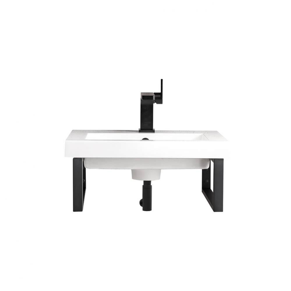Two Boston 15 1/4&apos;&apos; Wall Brackets, Matte Black w/20&apos;&apos; White Glossy Composite C