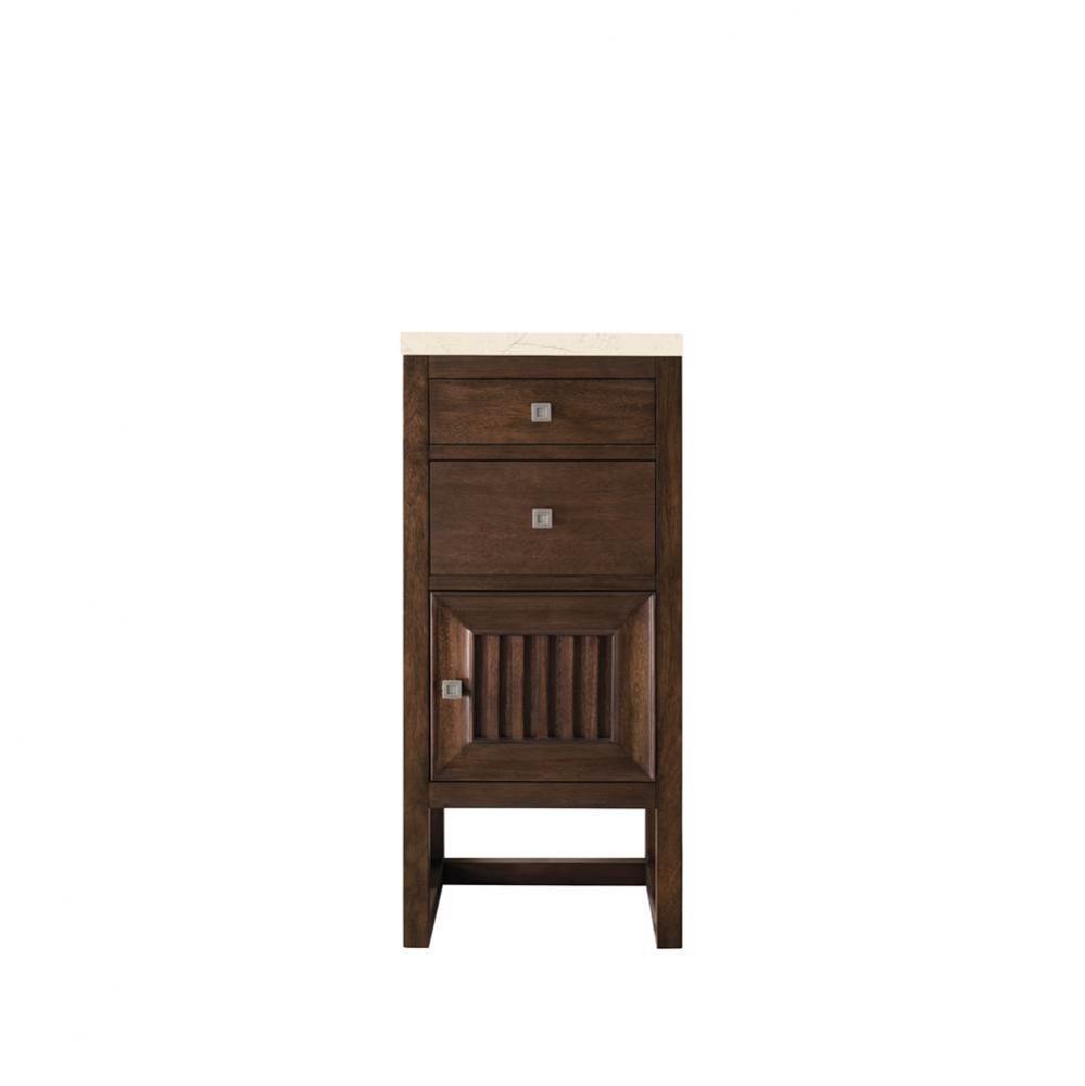 Athens 15&apos;&apos; Cabinet w/ Drawers &amp; Door, Mid Century Acacia w/ 3 CM Eternal Marfil Top