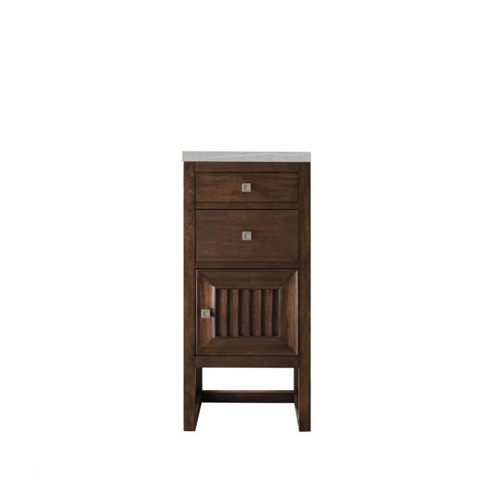 Athens 15&apos;&apos; Cabinet w/ Drawers &amp; Door, Mid Century Acacia w/ 3 CM Eternal Serena Top