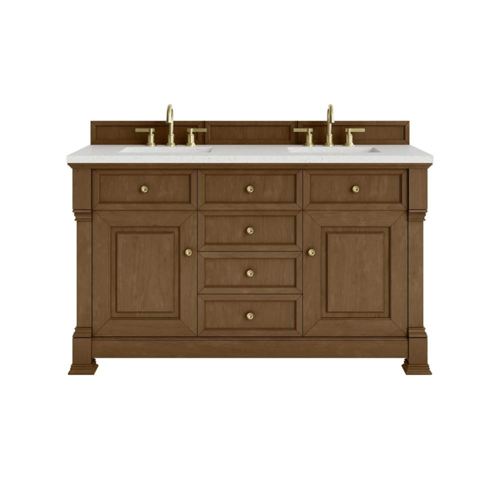 Brookfield 60&apos;&apos; Double Vanity, Honey Oak w/ 3 CM Lime Delight Silestone&#xae; Top