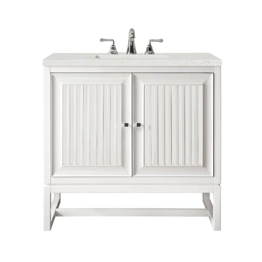 Athens 30&apos;&apos; Single Vanity, Glossy White w/ 3 CM Lime Delight Quartz Top
