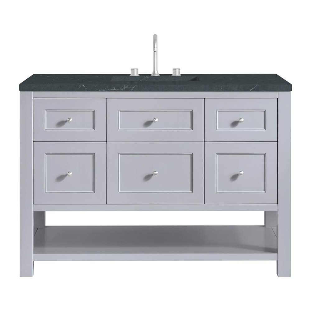 Breckenridge 48&apos;&apos; Single Vanity, Serenity Blue, w/ 3 CM Charcoal Soapstone Quartz Top