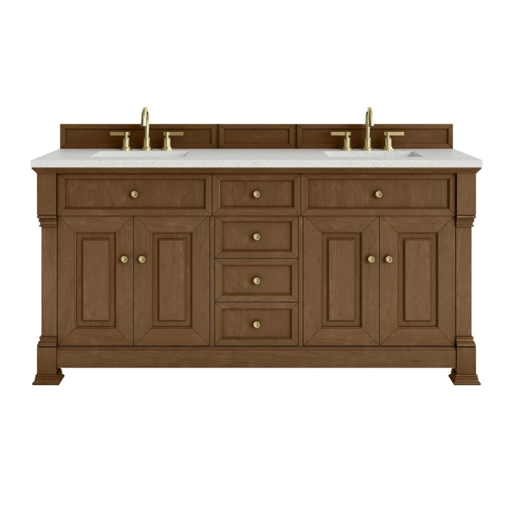 Brookfield 72&apos;&apos; Double Vanity, Honey Oak w/ 3 CM Lime Delight Silestone&#xae; Top