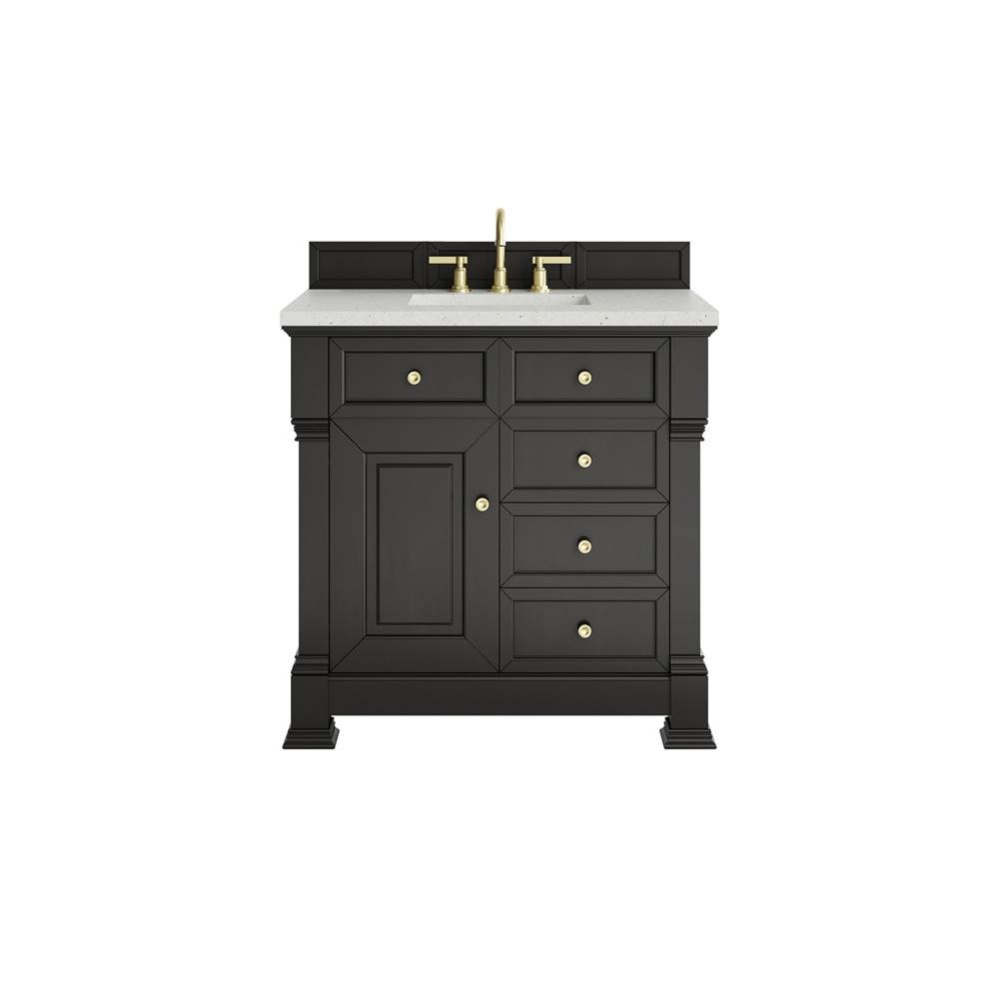 Brookfield 36&apos;&apos; Single Vanity, Black Onyx w/ 3 CM Lime Delight Silestone&#xae; Top