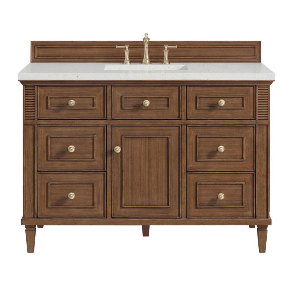 Lorelai 48&apos;&apos; Single Vanity, Mid-Century Walnut w/ 3 CM Lime Delight Quartz Top