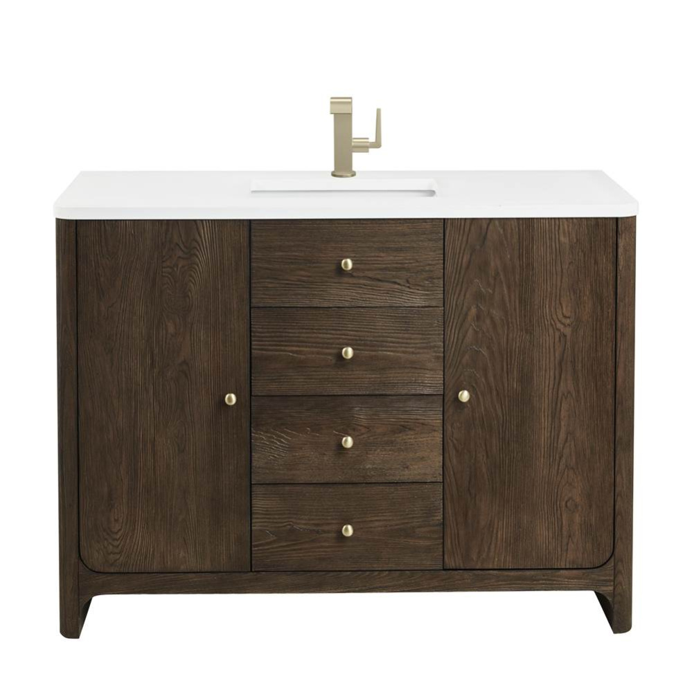 Gracyn 48&apos;&apos; Single Vanity, Sable, w/ 3 CM White Zeus Quartz Top