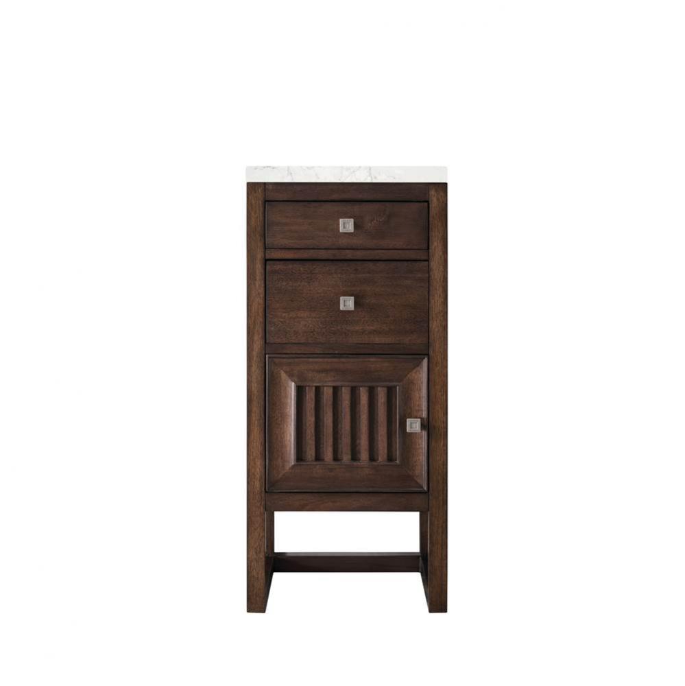 Athens 15&apos;&apos; Cabinet w/ Drawers &amp; Door, Mid Century Acacia w/ 3 CM Eternal Jasmine Pe
