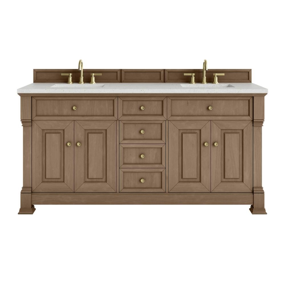 Brookfield 72&apos;&apos; Double Vanity, Pecan w/ 3 CM Lime Delight Silestone&#xae; Top