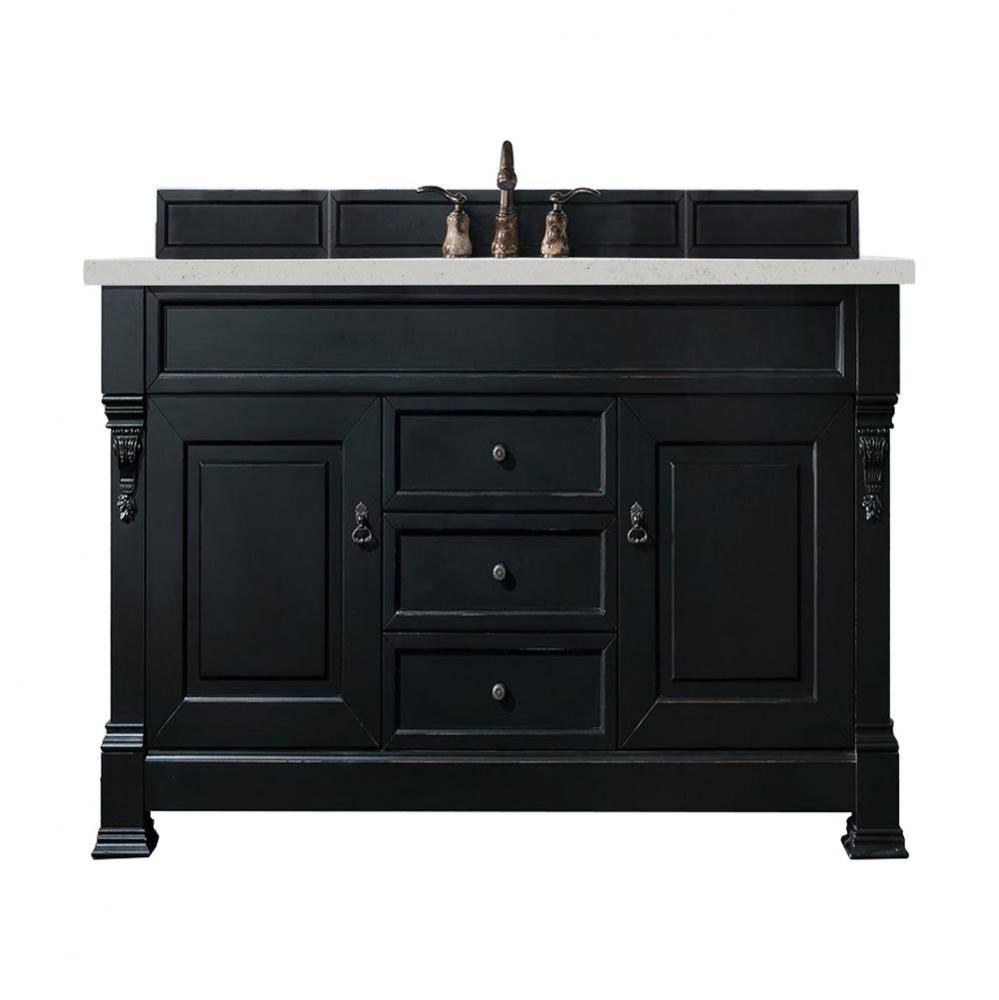 Brookfield 60&apos;&apos; Single Vanity, Antique Black w/ 3 CM Lime Delight Quartz Top