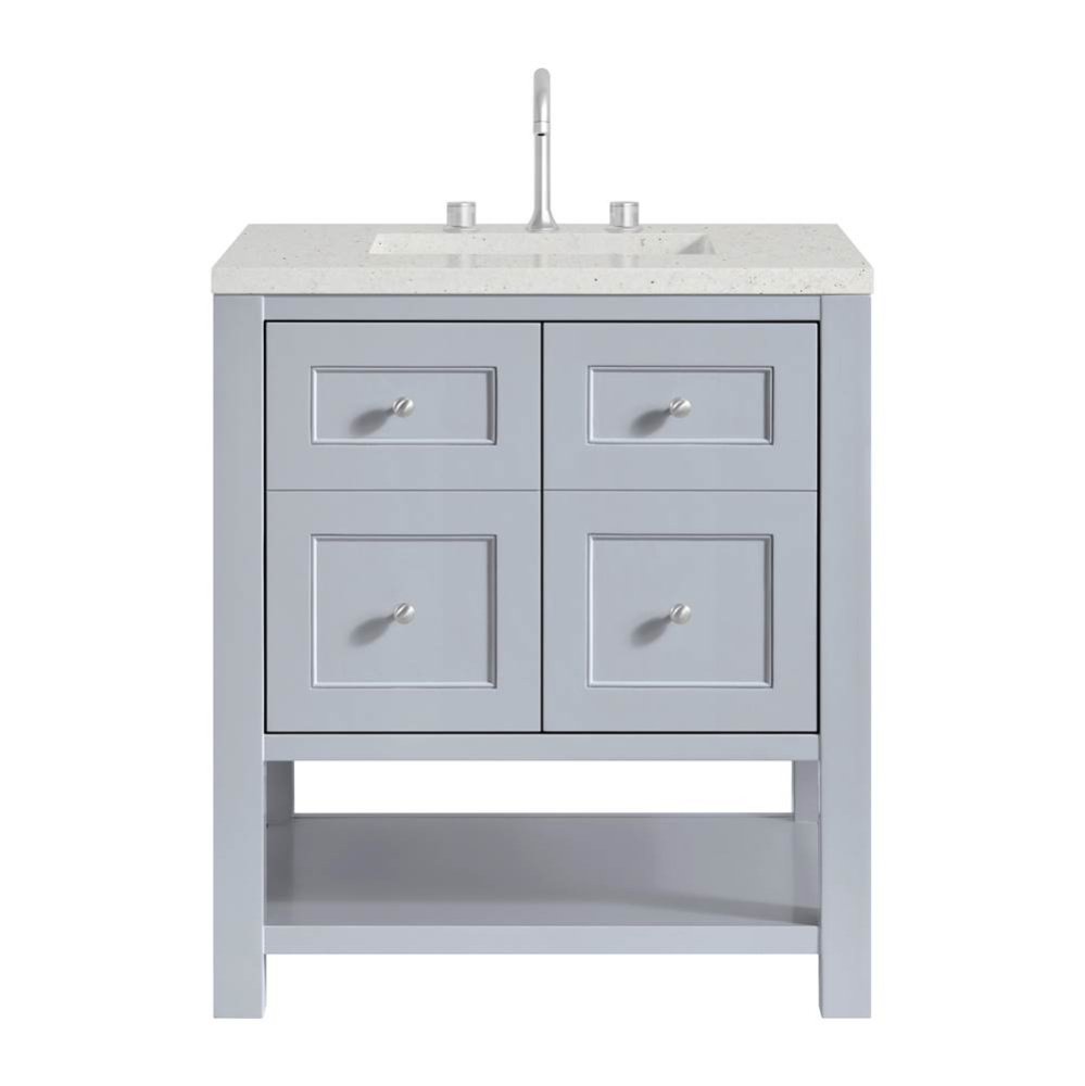 Breckenridge 30&apos;&apos; Single Vanity, Serenity Blue, w/ 3 CM Lime Delight Quartz Top