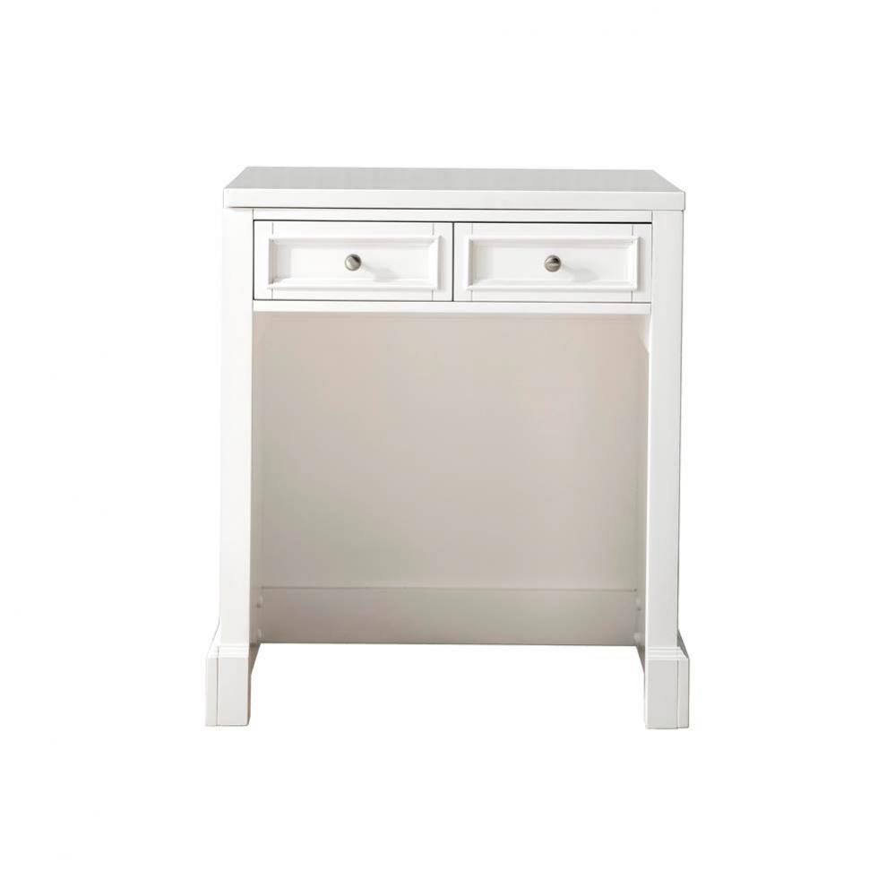 De Soto 30&apos;&apos;  Countertop  Unit (makeup counter), Bright White w/ 3 CM Classic White Quar