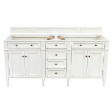 James Martin Vanities 655-V72-BW - Brittany 72'' Double Vanity in Bright White