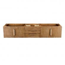 James Martin Vanities 983-V72D-W-LO-G - Columbia 72'' Double Wall Mount Vanity Cabinet, Latte Oak, Radiant Gold