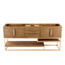 James Martin Vanities 983-V72D-LTO-RG - Columbia 72'' Double Vanity Cabinet, Latte Oak, Radiant Gold