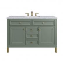 James Martin Vanities 503-V48-SC-3CAR - Chicago 48'' Single Vanity, Smokey Celadon, w/ 3 CM Carrara Marble Top