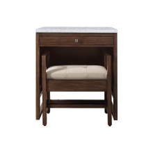 James Martin Vanities E645-DU30-MCA-3CAR - Athens 30''  Countertop  Unit (makeup counter), Mid Century Acacia w/ 3 CM Carrara Marbl