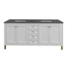 James Martin Vanities 503-V72-GW-3CSP - Chicago 72'' Double Vanity, Glossy White, w/ 3 CM Charcoal Soapstone Silestone® Top