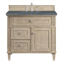 James Martin Vanities 424-V36-WWO-3PBL - Lorelai 36'' Single Vanity, Whitewashed Oak w/ 3 CM Parisien Blue Quartz Top