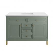 James Martin Vanities 503-V48-SC-3WZ - Chicago 48'' Single Vanity, Smokey Celadon, w/ 3 CM White Zeus Silestone® Top