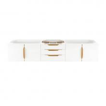 James Martin Vanities 983-V72S-W-GW-G - Columbia 72'' Single Wall Mount Vanity Cabinet, Glossy White, Radiant Gold