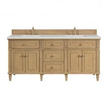 James Martin Vanities 424-V72-LNO-3LDL - Lorelai 72'' Double Vanity, Light Natural Oak w/ 3 CM Lime Delight Quartz Top