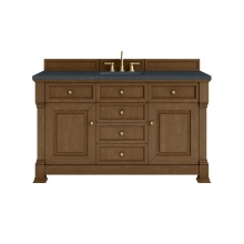 James Martin Vanities 547-V60S-HNO-3CSP - Brookfield 60'' Single Vanity, Honey Oak w/ 3 CM Charcoal Soapstone Silestone® Top