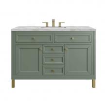 James Martin Vanities 503-V48-SC-3VSL - Chicago 48'' Single Vanity, Smokey Celadon, w/ 3 CM Victorian Silver Silestone® Top
