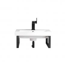 James Martin Vanities 055BK16MBK20WG2 - Two Boston 15 1/4'' Wall Brackets, Matte Black w/20'' White Glossy Composite C