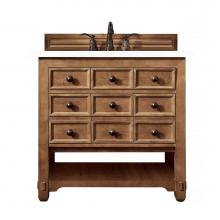 James Martin Vanities 500-V36-HON-3WZ - Malibu 36'' Single Vanity, Honey Alder w/ 3 CM White Zeus Quartz Top