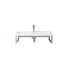 James Martin Vanities 055BK16BNK31.5WG2 - Two Boston 15 1/4'' Wall Brackets, Brushed Nickel w/31.5'' White Glossy Compos