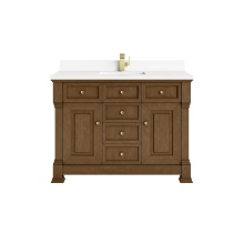 James Martin Vanities 547-V48-HNO-1WZ - Brookfield 48'' Single Vanity, Honey Oak w/ Single Hole 3 CM White Zeus Silestone®