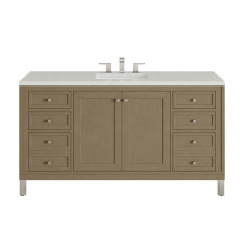 James Martin Vanities 503-V60S-WLW-3LDL - Chicago 60'' Single Vanity, Walnut Whisper, w/ 3 CM Lime Delight Silestone® Top