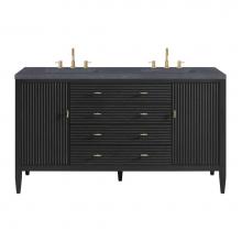 James Martin Vanities 485-V60D-CBO-3CSP - Myrrin 60'' Double Vanity, Carbon Oak w/ 3 CM Charcoal Soapstone Quartz Top