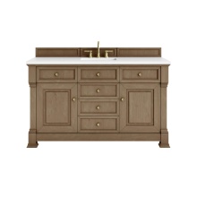 James Martin Vanities 547-V60S-PCN-3CSP - Brookfield 60'' Single Vanity, Pecan w/ 3 CM Charcoal Soapstone Silestone® Top