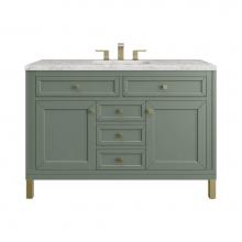 James Martin Vanities 503-V48-SC-3EJP - Chicago 48'' Single Vanity, Smokey Celadon, w/ 3 CM Eternal Jasmine Pearl Silestone®