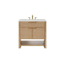 James Martin Vanities D225-V36-SSO-3LDL - Solene 36'' Single Vanity, Seaside Oak, w/ 3 CM Lime Delight Quartz Top