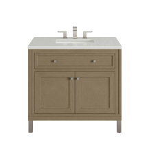 James Martin Vanities 503-V36-WLW-3LDL - Chicago 36'' Single Vanity, Walnut Whisper, w/ 3 CM Lime Delight Silestone® Top