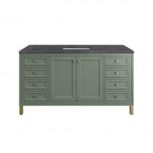 James Martin Vanities 503-V60S-SC-3CSP - Chicago 60'' Single Vanity, Smokey Celadon, w/ 3 CM Charcoal Soapstone Silestone® T