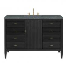 James Martin Vanities 485-V48-CBO-3PBL - Myrrin 48'' Vanity, Carbon Oak w/ 3 CM Parisien Blue Quartz Top