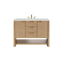 James Martin Vanities D225-V48-SSO-3LDL - Solene 48'' Single Vanity, Seaside Oak, w/ 3 CM Lime Delight Quartz Top