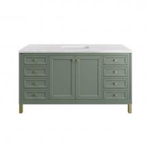 James Martin Vanities 503-V60S-SC-3AF - Chicago 60'' Single Vanity, Smokey Celadon, w/ 3 CM Arctic Fall Solid Surface Top