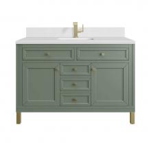 James Martin Vanities 503-V48-SC-1WZ - Chicago 48'' Single Vanity, Smokey Celadon, w/ Single Hole 3CM White Zeus Silestone®